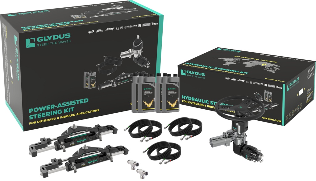 Power-Assisted steering for Twin Outboard up to 350Hp | Glydus